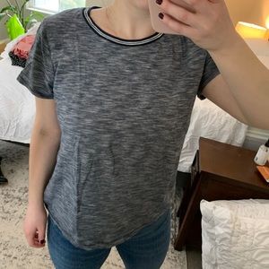Madewell Navy Space dye Varsity crew neck Tee